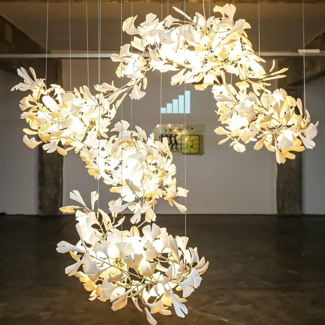 Olivia Moderne Wit Blad Hanglamp, Metaal Woonkamer/Slaapkamer