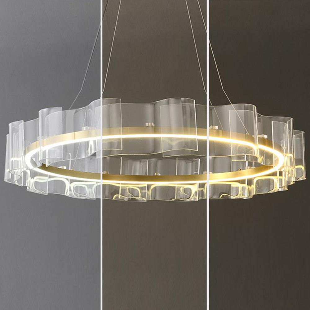 Evette Moderne Design LED Hanglamp Creative Ring Metaal/Arcylische Goud Woon/Slaapkamer