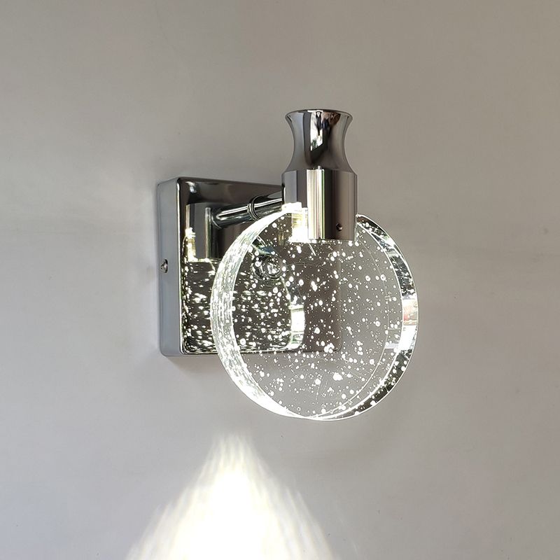 Kristy Moderne Ronde LED Wandlamp Metaal/Crystal Goud/Silver Slaap/Woon/Badkamer