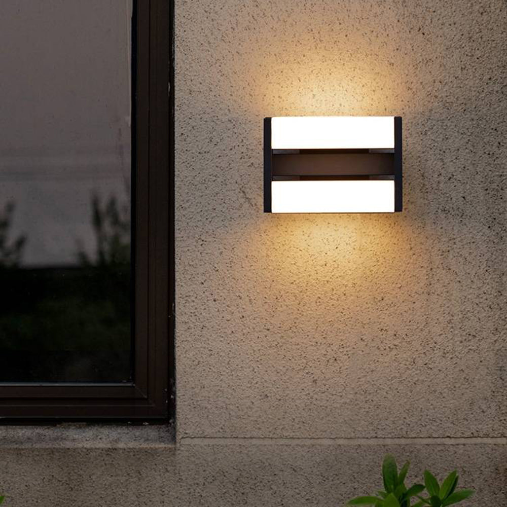 Orr Moderne LED Kubus Buitenlamp Sensor Metaal Zwart Tuin/Stoeprand/Balkon