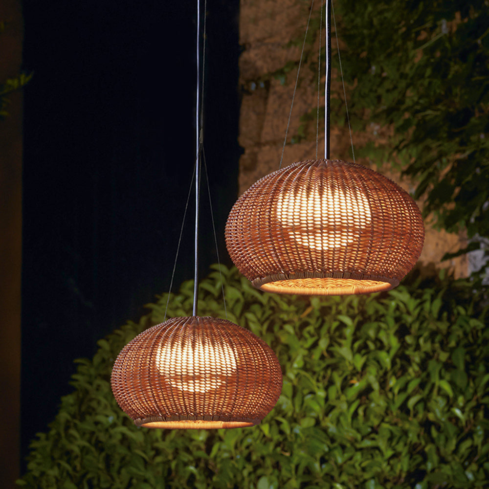 Ritta Retro Lantern Goud Hanglamp Rotan Bamboe/Acryl Slaapkamer