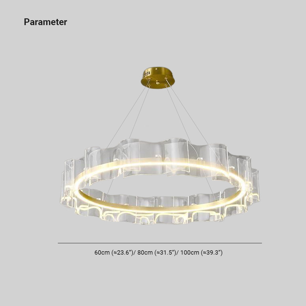 Evette Moderne Design LED Hanglamp Creative Ring Metaal/Arcylische Goud Woon/Slaapkamer