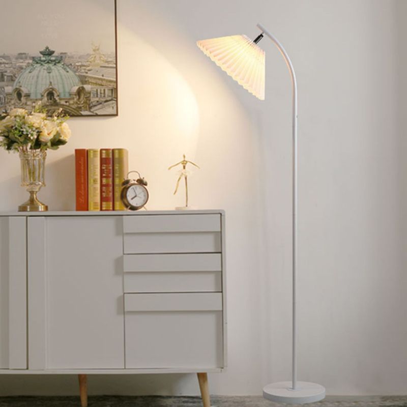 Ozawa Moderne Boog Geplooide Vloerlamp Metalen Zwart/Wit/Geel Slaapkamer/Woonkamer