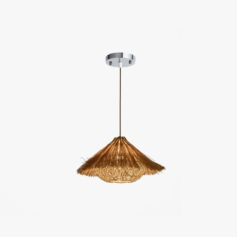 Muto Moderne Design Handgeweven Rotan Modellerende Hanglamp Geel/Bruin Woonkamer/Slaapkamer