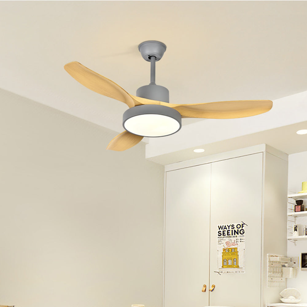 Ozawa Moderne LED Plafondventilator met Lamp Metaal/Acryl/Hout Grijs/Groen Slaapkamer