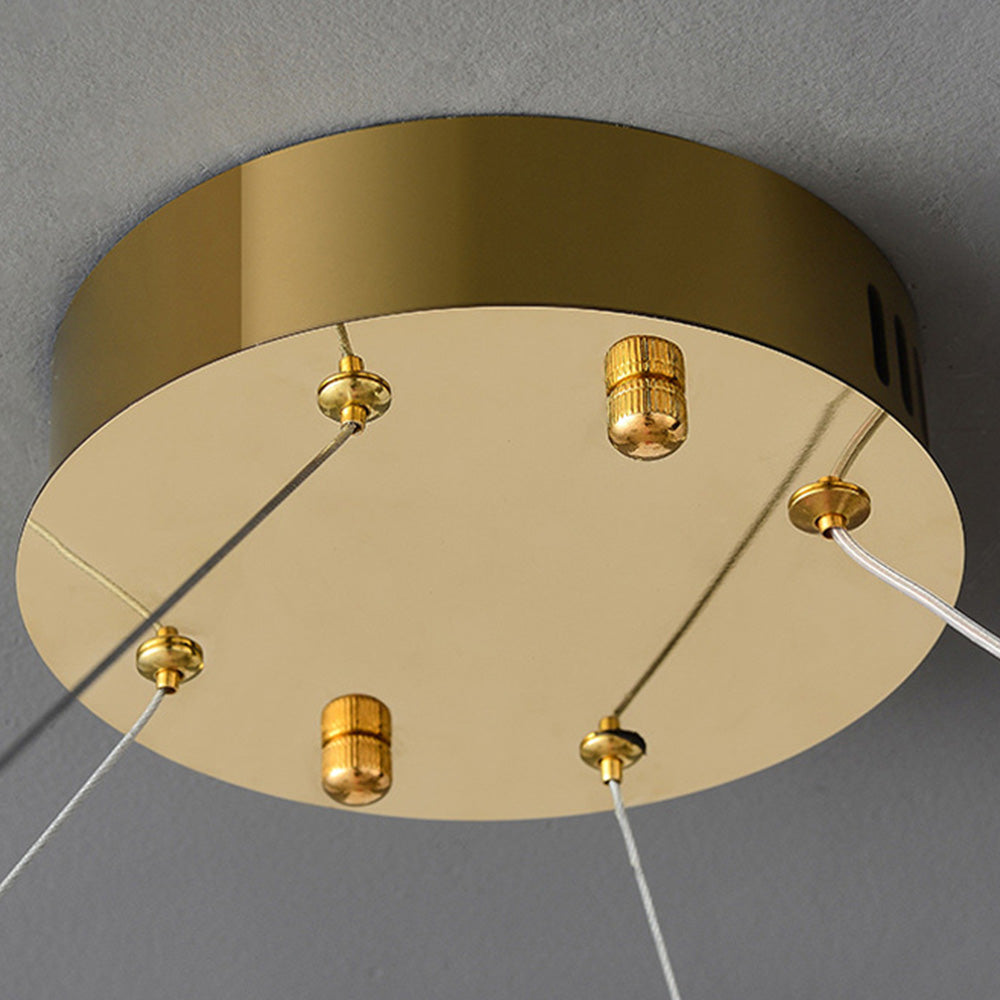 Kirsten Moderne Ronde LED Hanglamp Metaal/Glas Goud Slaap/Woon/Eetkamer