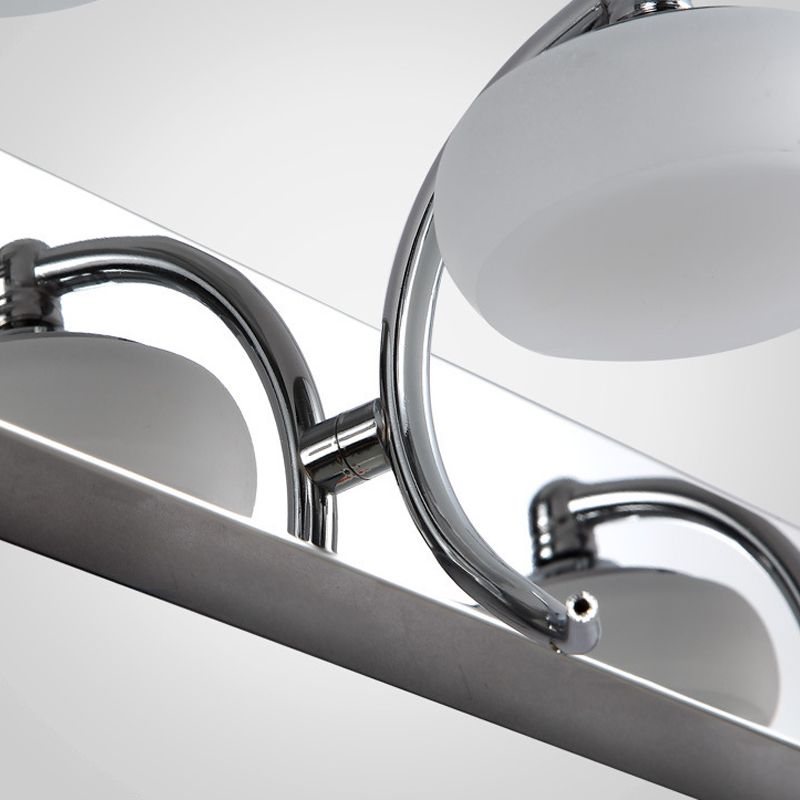 Leigh Moderne Bol LED Wandlamp Metaal/Glas Silver Slaap/Woon/Badkamer