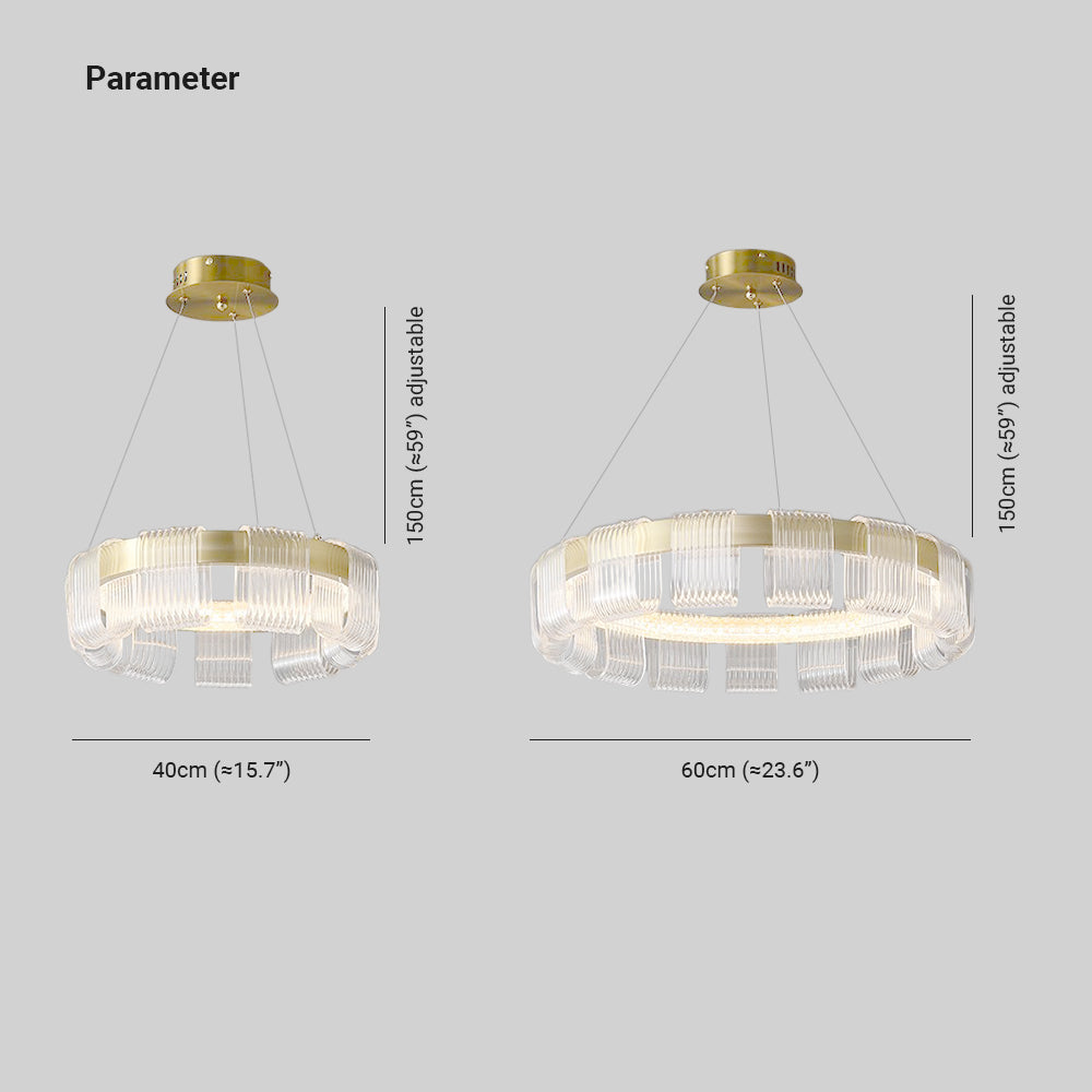 Evette Moderne Ronde LED Hanglamp Metaal/Acryl Goud/Transparant Slaap/Woon/Eetkamer