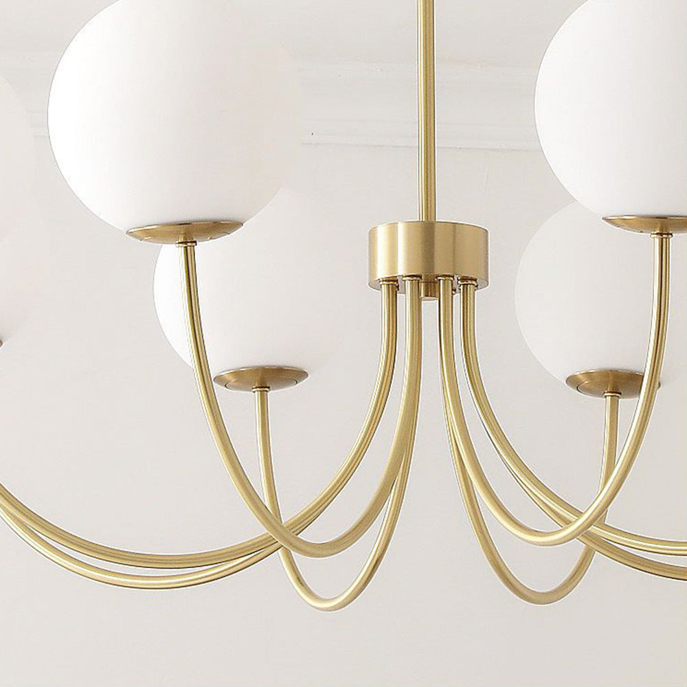 Valentina Moderne Design LED Bol Kroonluchter Metaal/Glas Goud Woonkamer/Slaapkamer