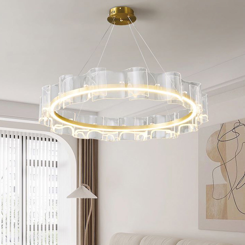 Evette Moderne Design LED Hanglamp Creative Ring Metaal/Arcylische Goud Woon/Slaapkamer