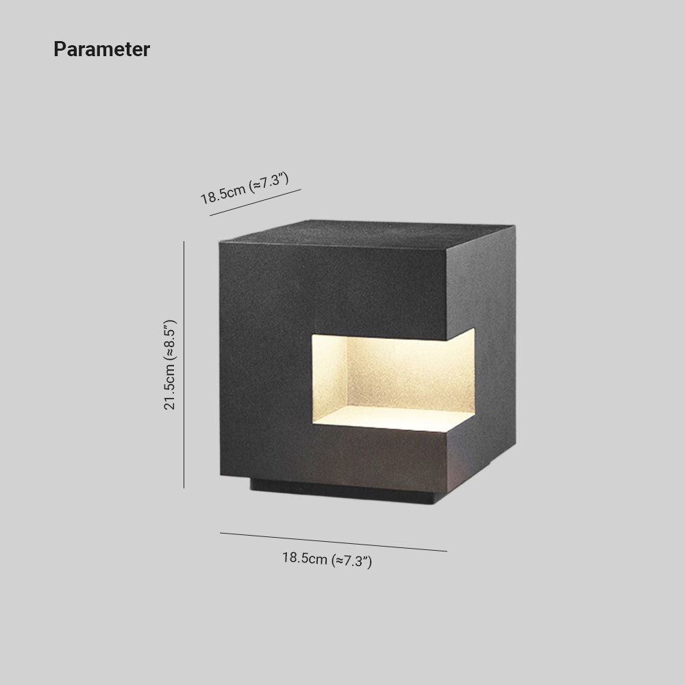 Orr Moderne LED Kubus Buitenlamp Zonne Metaal Zwart Tuin/Stoeprand/Balkon