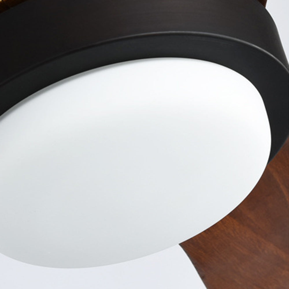 Haydn Moderne Design LED Plafondventilator met Lamp Zwart Metaal/Hout Woonkamer/Eetkamer