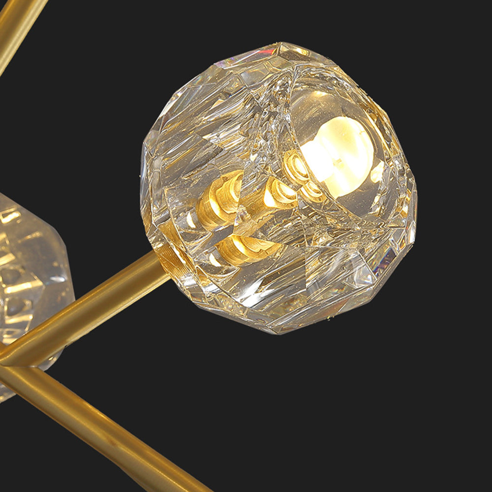 Valentina Moderne Design LED Hanglamp Geblazen Metaal/Kristal Goud Slaap/Eetkamer