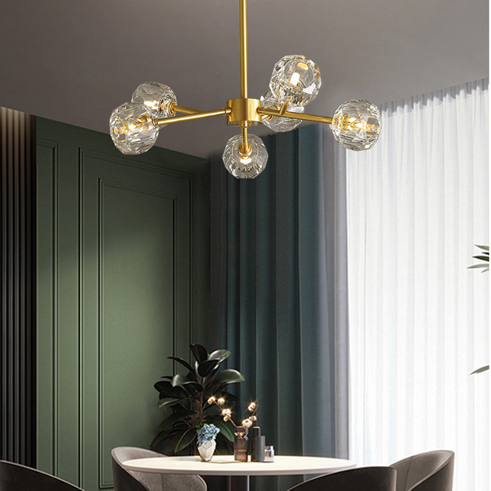 Valentina Moderne Design LED Hanglamp Geblazen Metaal/Kristal Goud Slaap/Eetkamer