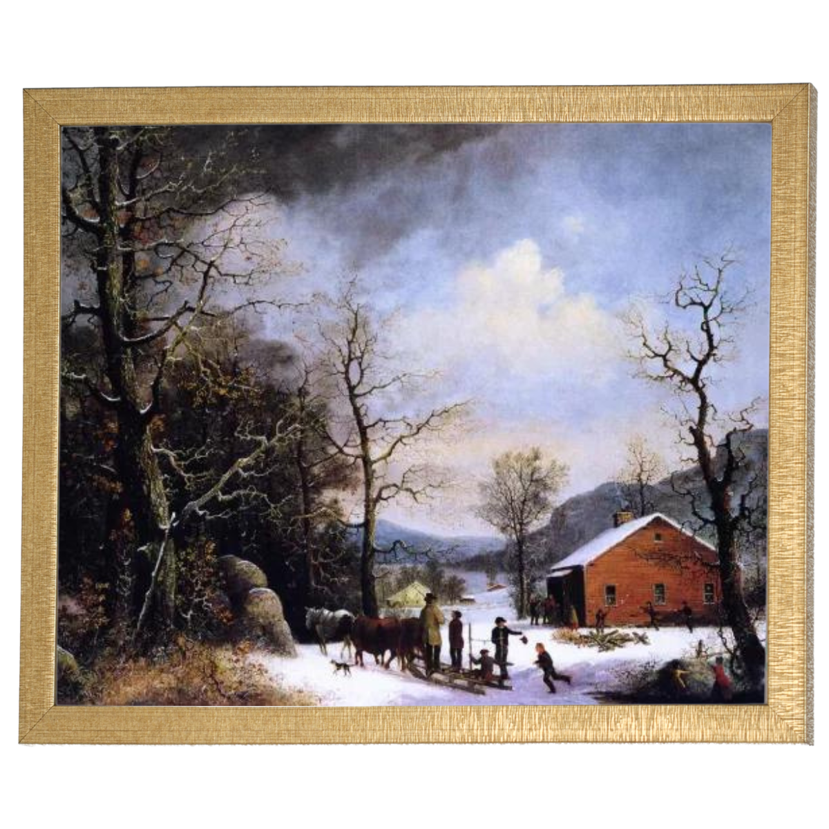 WINTER SCENE - Vintage winter wandkunstafdrukken decoratie voor de woonkamer