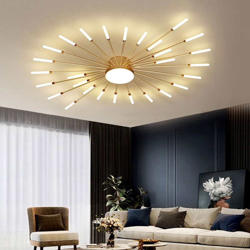 Lowry  Moderne Vuurwerk LED Plafondlampen Zwart Goud Woonkamer