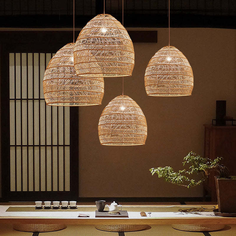 Muto Moderne Design LED Hanglamp Bamboo Woonkamer Keuken