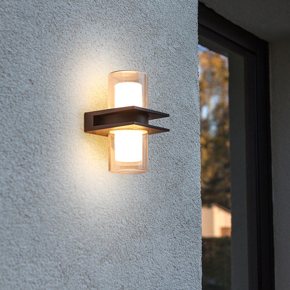 Orr Moderne Cilinder LED Buitenlamp Zonne Metaal/Glas Zwart Tuin/Stoeprand/Balkon