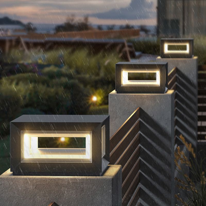 Riley Moderne LED Vierkant/Rechthoek Buitenlamp Zonne Metaal Zwart Tuin/Stoeprand/Balkon