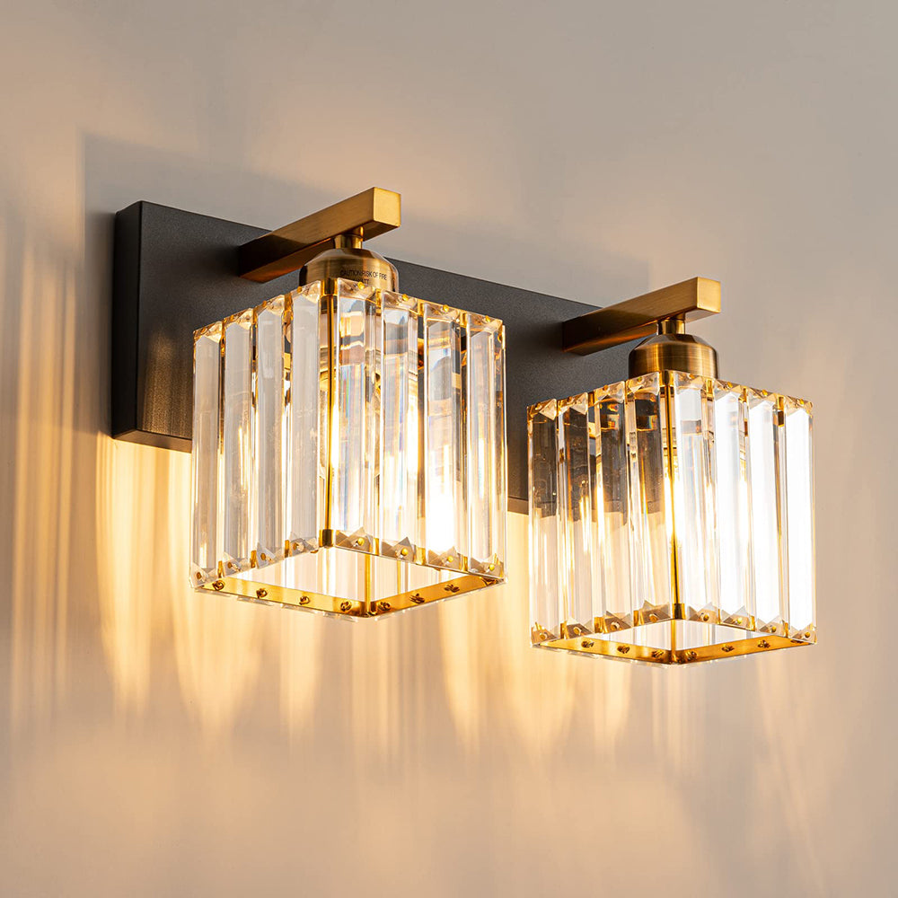Kirsten Vintage Design LED Metalen/Kristallen Wandlamp Voor Spiegel Goud Badkamer