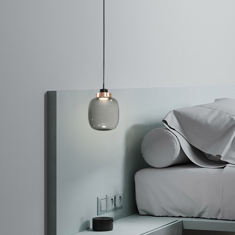 Hailie Moderne LED Hanglampen Rookgrijs Glas Slaapkamer/Woonkamer