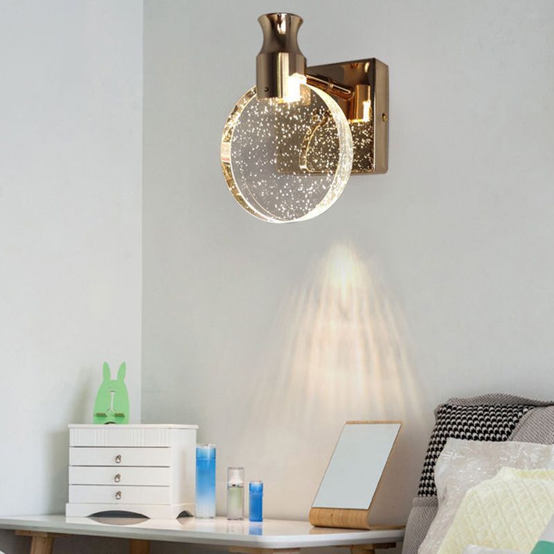 Kristy Moderne Ronde LED Wandlamp Metaal/Crystal Goud/Silver Slaap/Woon/Badkamer