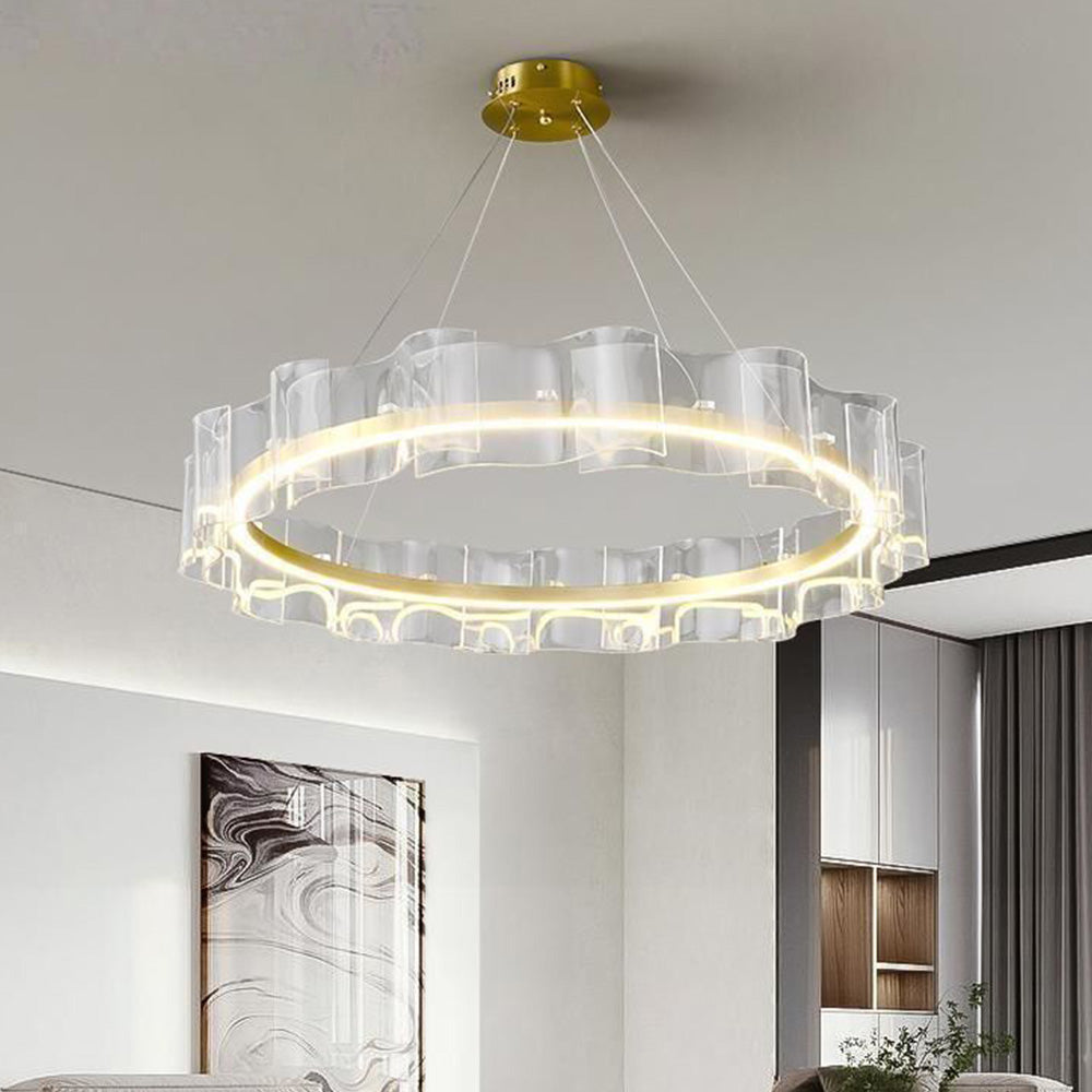 Evette Moderne Design LED Hanglamp Creative Ring Metaal/Arcylische Goud Woon/Slaapkamer