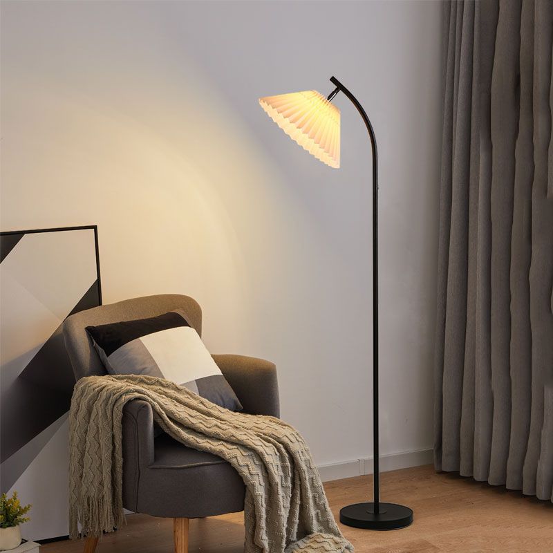 Ozawa Moderne Boog Geplooide Vloerlamp Metalen Zwart/Wit/Geel Slaapkamer/Woonkamer