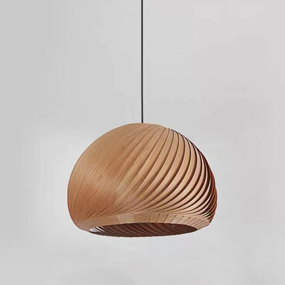 Ozawa Moderne LED Ronde Hanglamp Metaal/Hout Bruin/Hout Slaap/Woon/Eetkamer