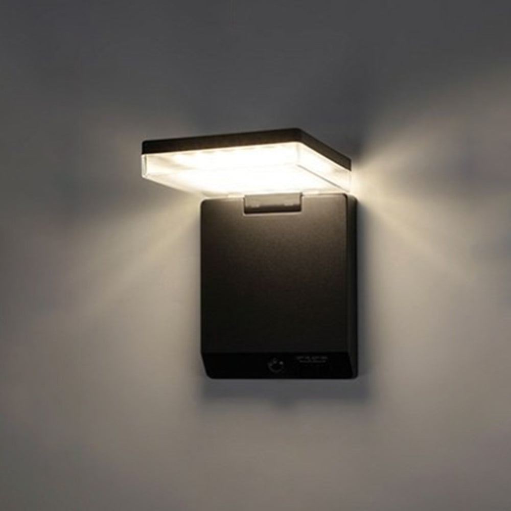 Orr Modern Design Kleine LED Wandlamp Zwart Sensor Solar Buiten