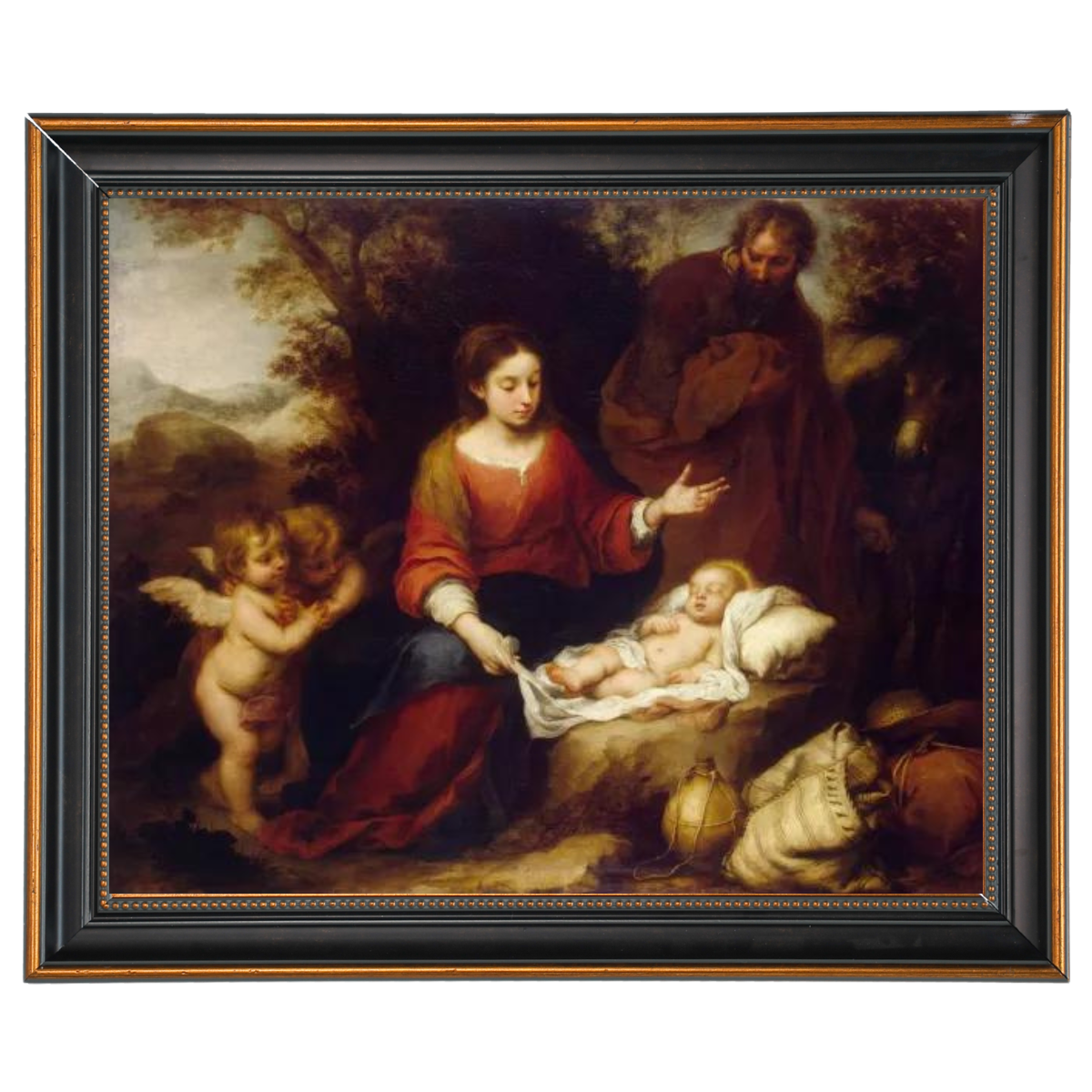 Rest on the Flight Into Egypt - Vintage muurkunstafdrukken kunstig voor de woonkamer