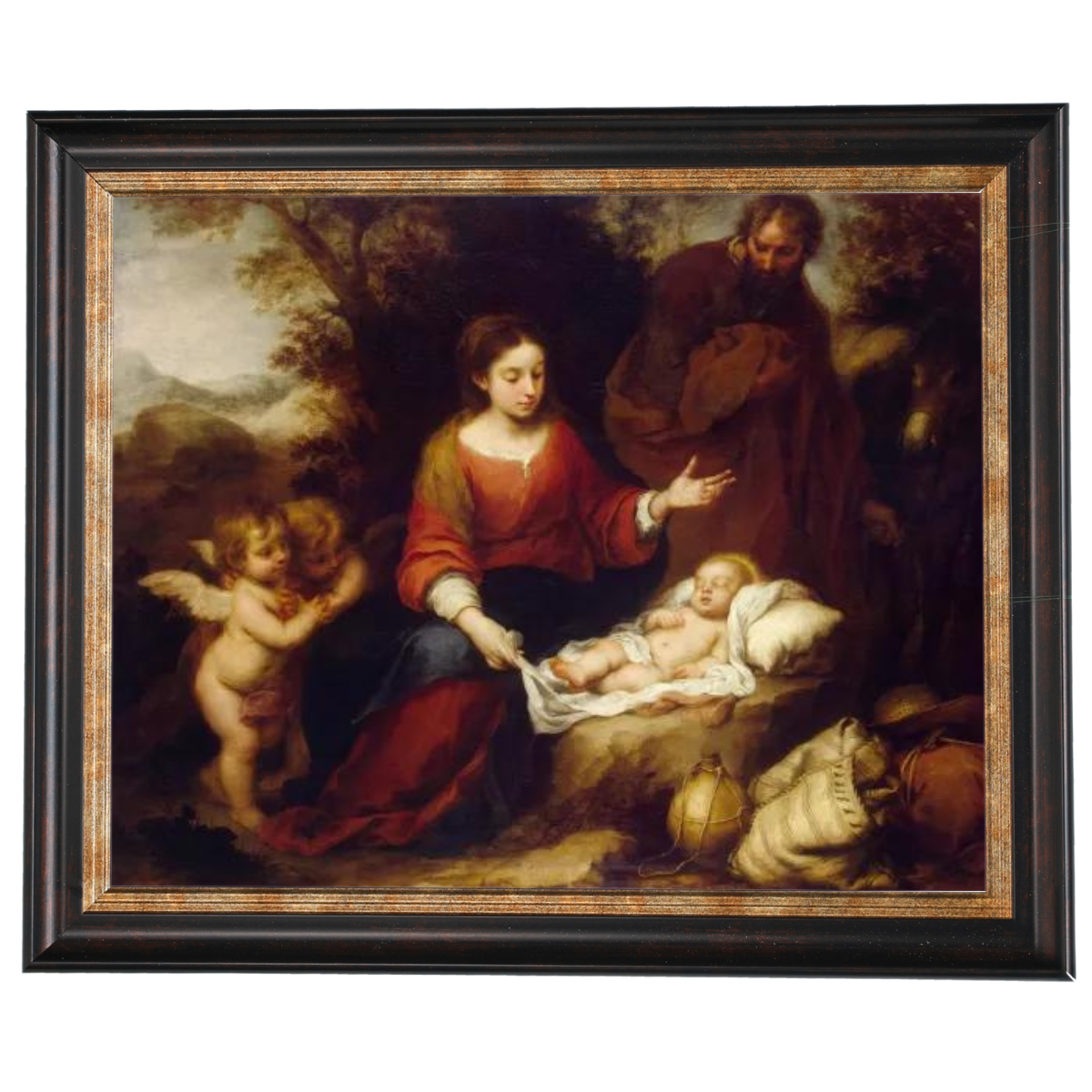 Rest on the Flight Into Egypt - Vintage muurkunstafdrukken kunstig voor de woonkamer