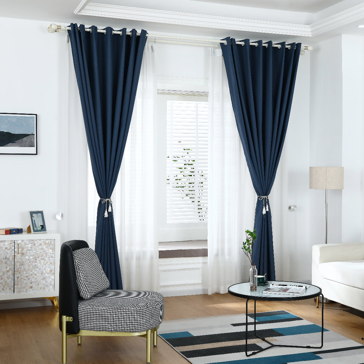 Modern Linen Solid Color Blackout Thermal Insulated Curtains
