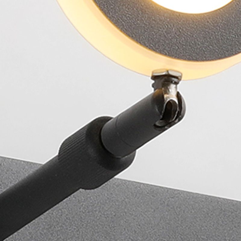 Leigh Moderne Ronde LED Wandlamp Metaal/Acryl Zwart Slaap/Woon/Badkamer