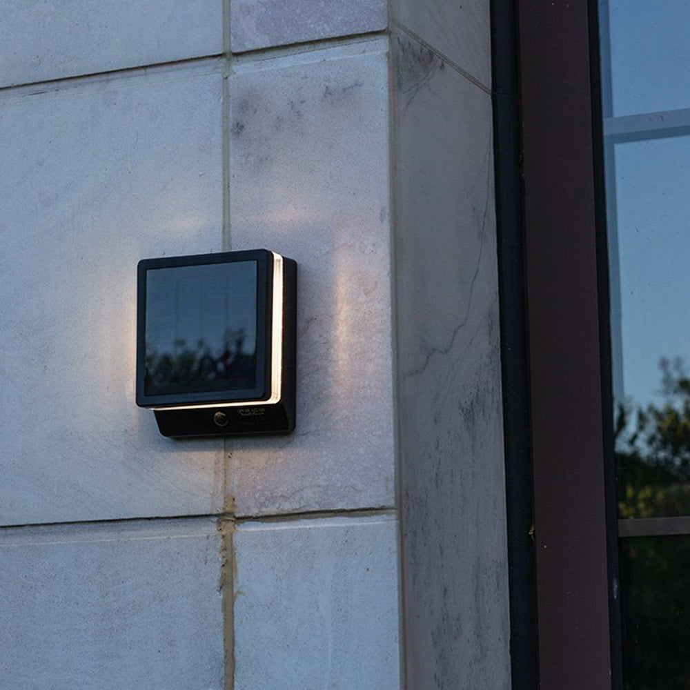 Orr Modern Design Kleine LED Wandlamp Zwart Sensor Solar Buiten