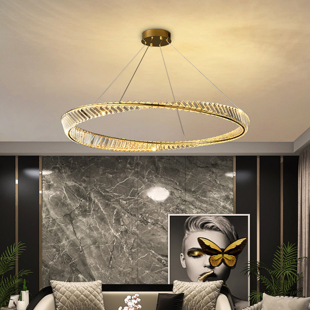 Kirsten Moderne Ronde LED Hanglamp Metaal/Glas Goud Slaap/Woon/Eetkamer