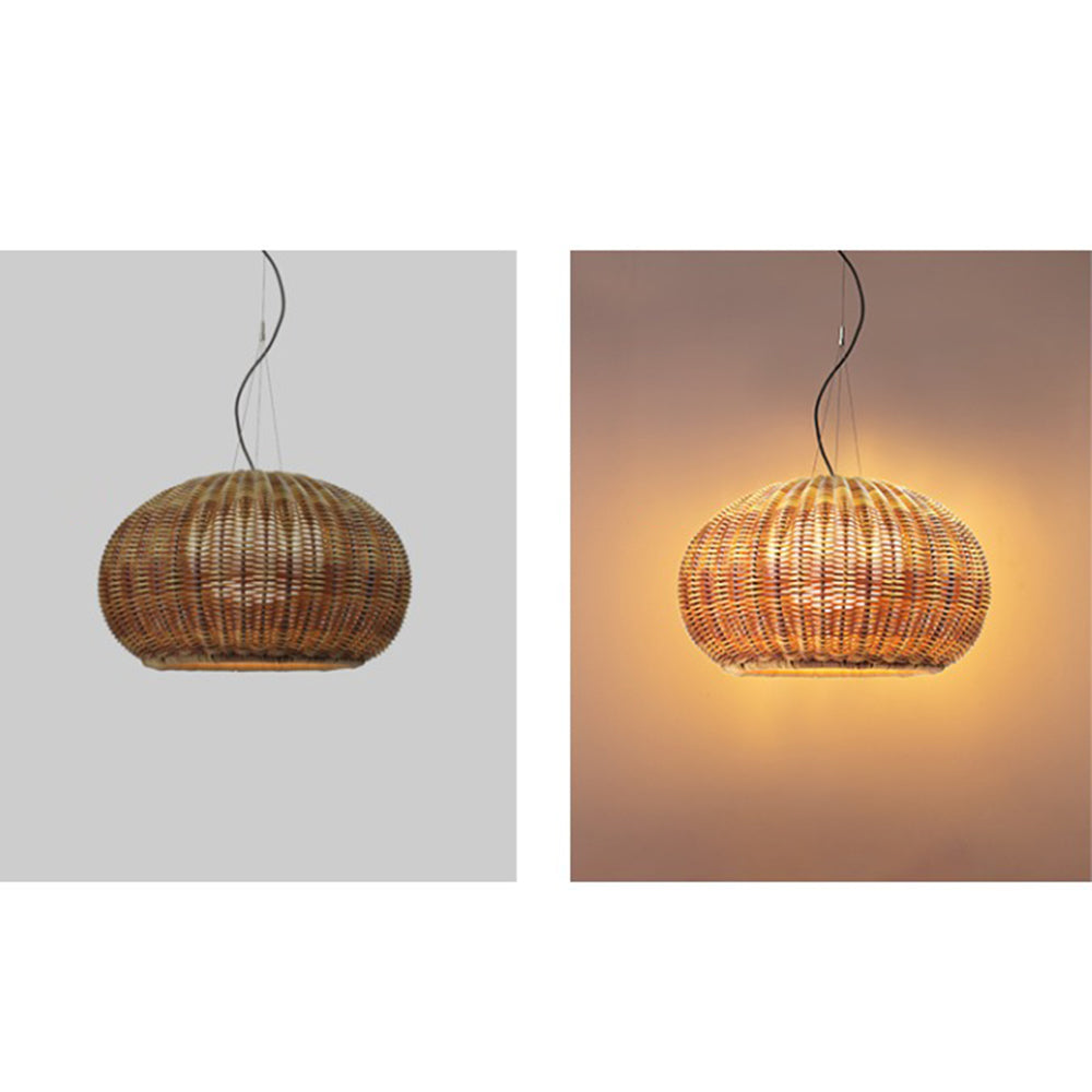 Ritta Retro Lantern Goud Hanglamp Rotan Bamboe/Acryl Slaapkamer