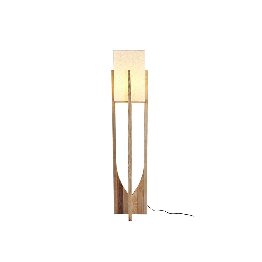 Ozawa Design Rechthoekig Blok LED Vloerlamp Walnoot Hout Woonkamer/Eetkamer