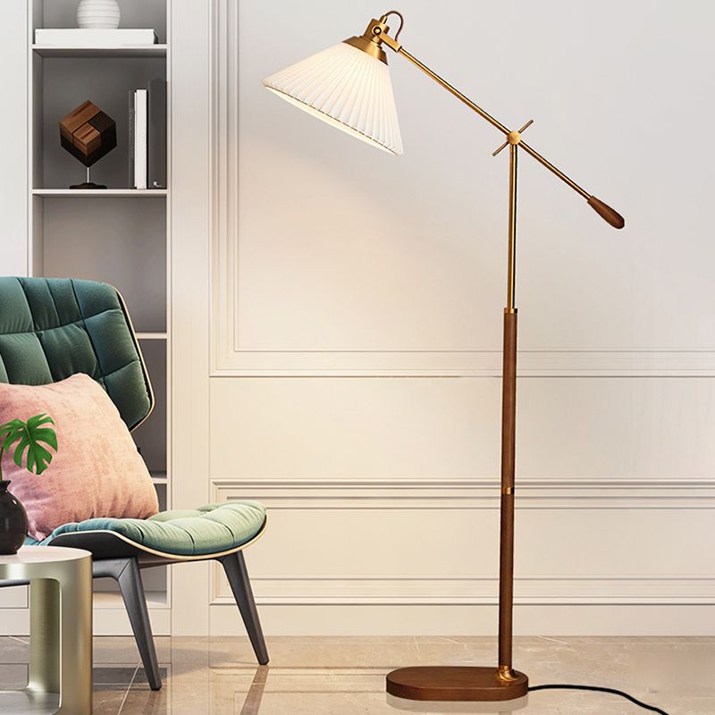 Ozawa Retro Design LED Vloerlamp Geplooid  Metaal/Hout Woonkamer/Slaapkamer