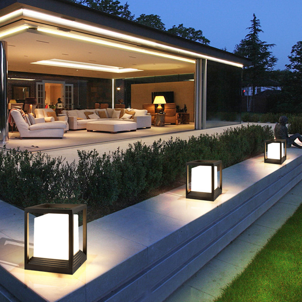 Orr Moderne LED Vierkant Buitenlamp Zonne Metaal/Acryl Zwart Tuin/Stoeprand/Balkon