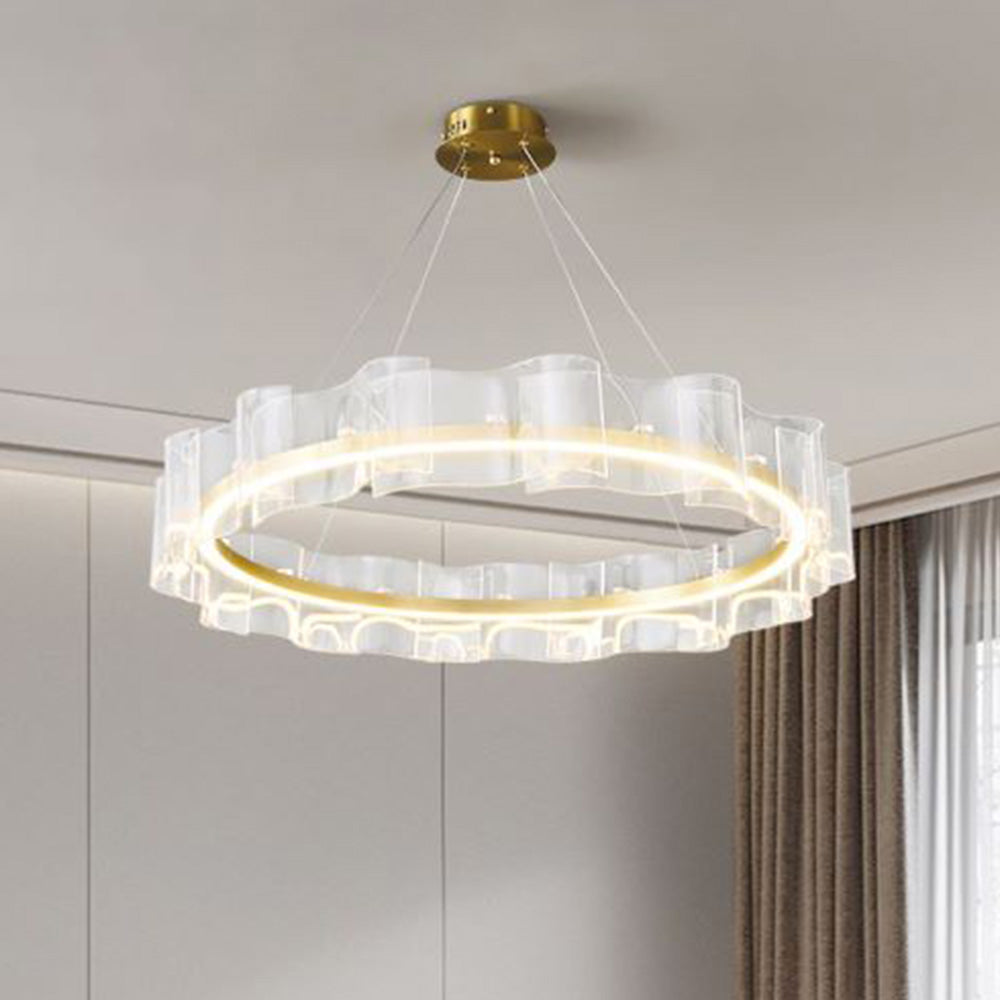 Evette Moderne Design LED Hanglamp Creative Ring Metaal/Arcylische Goud Woon/Slaapkamer