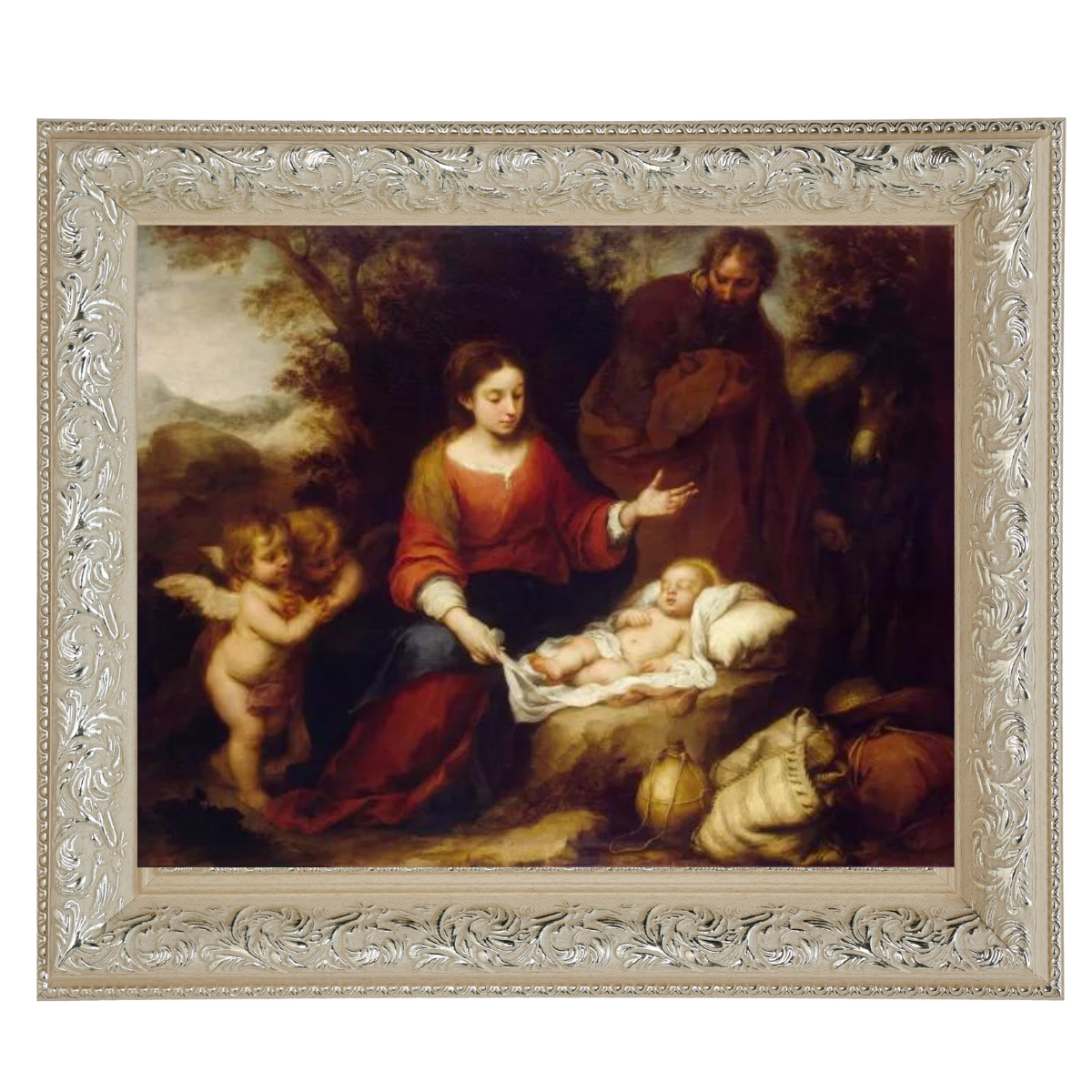 Rest on the Flight Into Egypt - Vintage muurkunstafdrukken kunstig voor de woonkamer