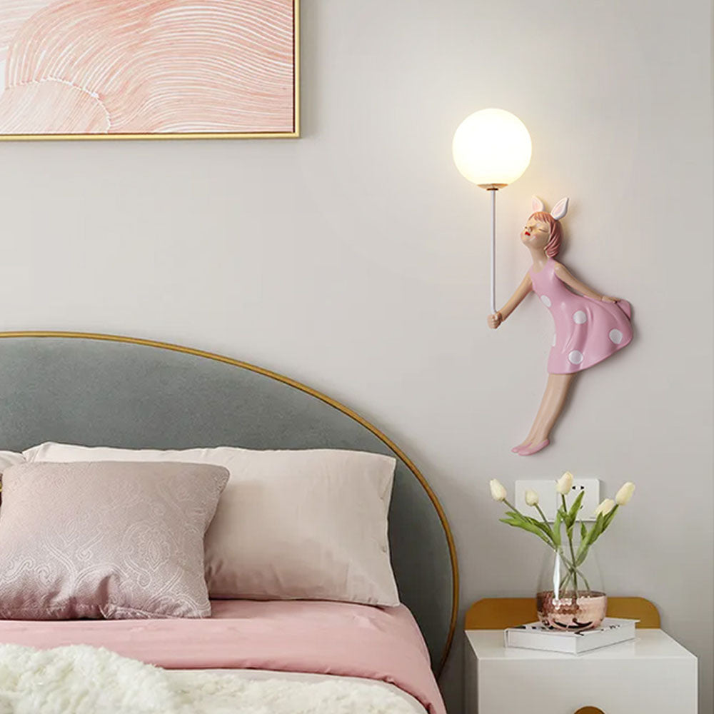 Minori Design Meisje LED Wandlamp Hars Roze Slaap/Kinder/Woon/Eetkamer
