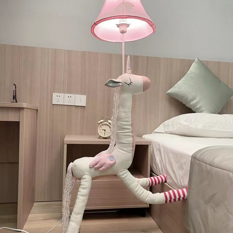 Minori Design Eenhoorn LED Vloerlamp Metaal/Doek Roze Slaap/Woon/Kinderkamer