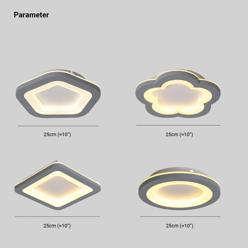 Quinn Moderne Design LED Plafondlamp Grijs Acryl Woonkamer Keuken