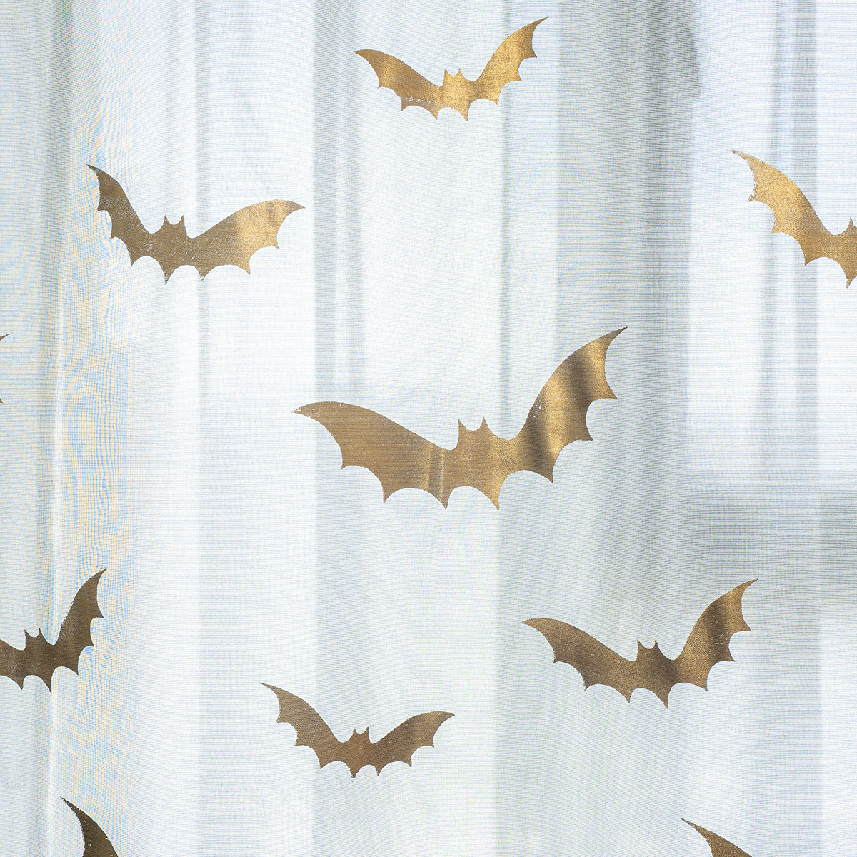 Modern Black Bat Print Sheer Polyester Curtains