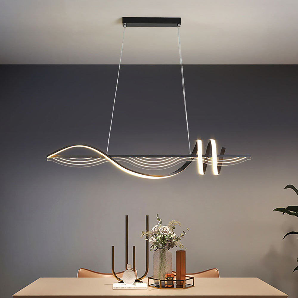 Louise Moderne Geometrische Stijl Lineaire Metalen Hanglampen Wit/Zwart