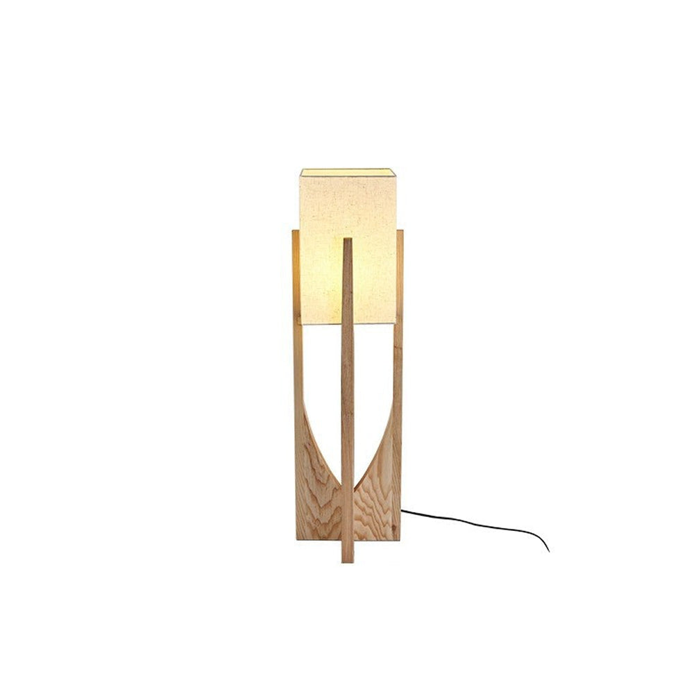 Ozawa Design Rechthoekig Blok LED Vloerlamp Walnoot Hout Woonkamer/Eetkamer