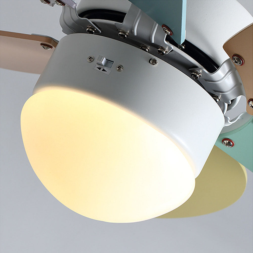 Morandi Moderne Design Kleurrijke LED Plafondventilator met Lamp Metaal/Acryl Woonkamer/Eetkamer