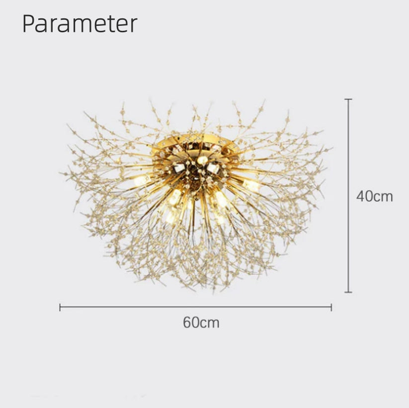 Lili Vintage LED Plafondlamp Metaal Goud Slaapkamer Woonkamer